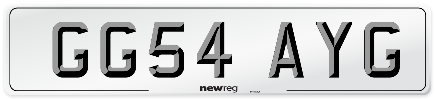GG54 AYG Number Plate from New Reg